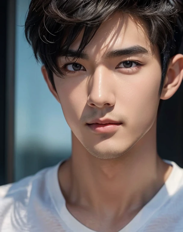 High quality, masterpiece, highly detailed, 8k, perfect face, perfect body, realistic, photogenic, man, Asian, young, black hair, comma hair cut style, handsome, detailed eyes, beautiful detailed nose, realistic body, realistic light, comfortable expressions, cute guy, sweat guy, cool guy, sexy boy, penis, dick