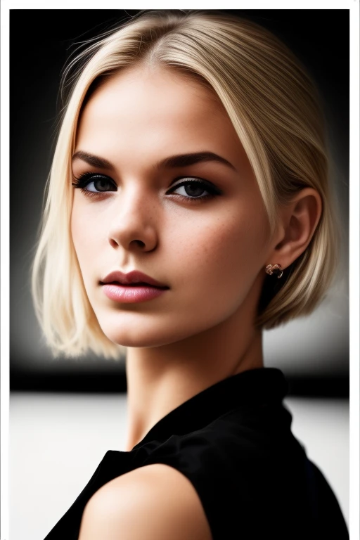 (a cute girl in a dramatic pose, 20 years old, small tits, skinny:1.1), nsfw, (best quality, high quality, photograph, hyperrealism, masterpiece, 8k:1.3), german, burly, medium blonde pixie cut, legskin, dark skin, freckles skin, sad, (low-key lighting, dramatic shadows and subtle highlights:1.1), adding mystery and sensuality, trending on trending on artsy, concept art, (shot by helmut newton:1.1), rule of thirds, black and white, modern, shot from side, sedicive pose