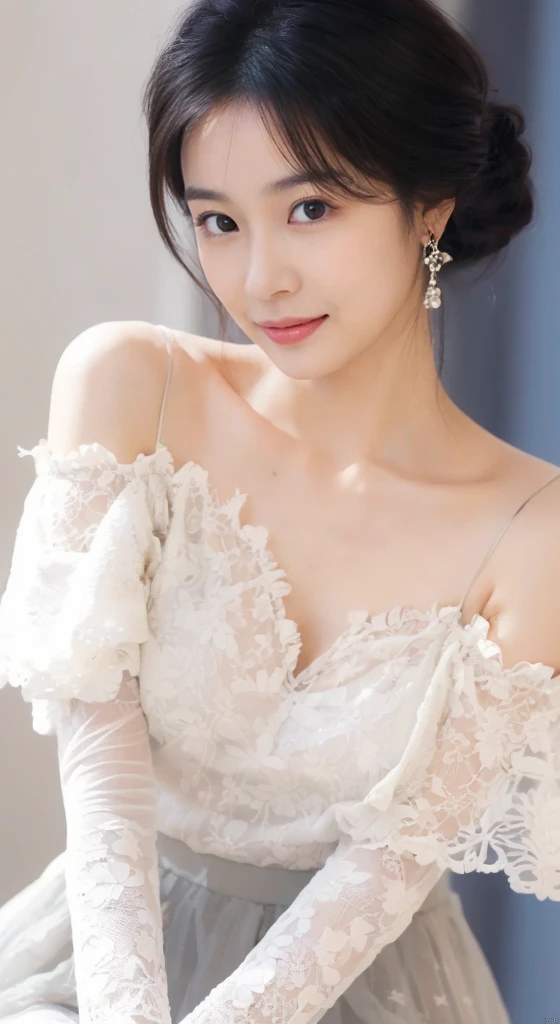 ((Masterpiece, Top image quality, high resolution、solo、small 、sleeveless on land、track and field athlete、high ponytail hairstyle、Not wearing、Whole BodyEsbian、a smile、smile slightly、Tekatka skin、shiny skin))(on the table, best quality, realistically, Super detailed, meticulous, high resolution, 8k wallpaper), Close-up portrait of a beautiful woman, Chariada, smiling, light brown messy hair, Perfect dynamic composition, 美丽meticulous的眼睛, Just like the cover of a fashion magazine, on campus