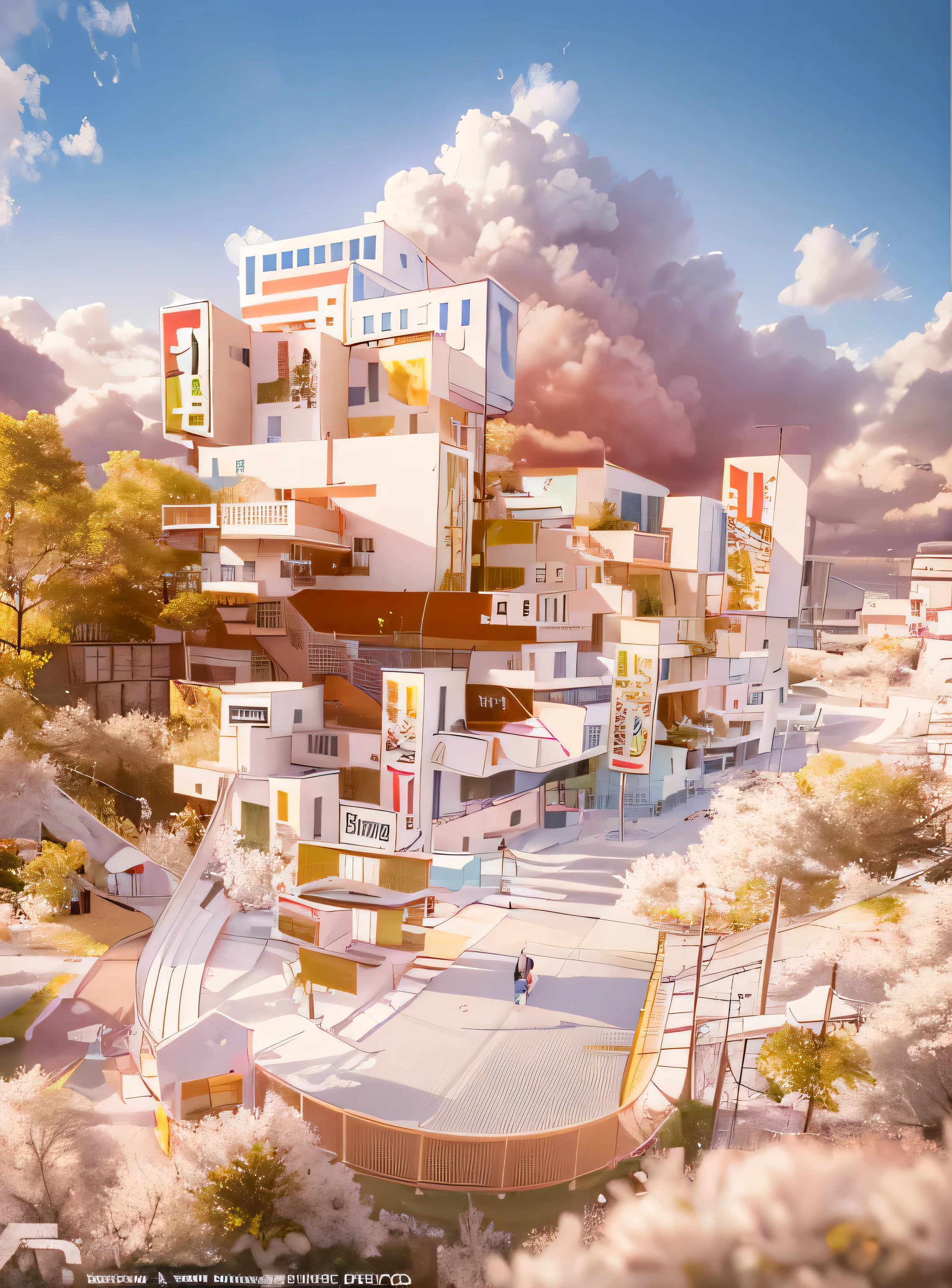 There is a picture of numbers,sky covered with clouds, 3d matte illustration, Pop Japaneseism 3D Super Detailed, bible daily art, bible |, Soft 3D rendering, Hyperrealistic 3D rendering, bible and james jean, Behance 3D Art Trends, Behance 3D Art Trends