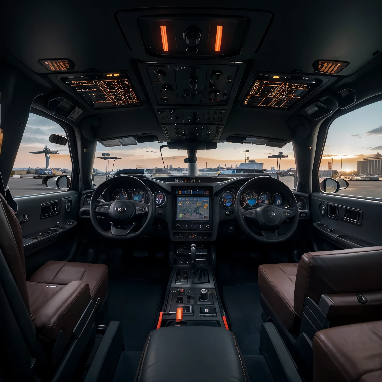2 pilotes d'avion, cockpit, studio d'enregistrement, casino, las Vegas, complexe et détaillé, éclairage numérique, dégradé de coucher de soleil, Tendance ArtStation HQ, rendu d'octane, Unreal Engine 4 MDJRNY-V4 style