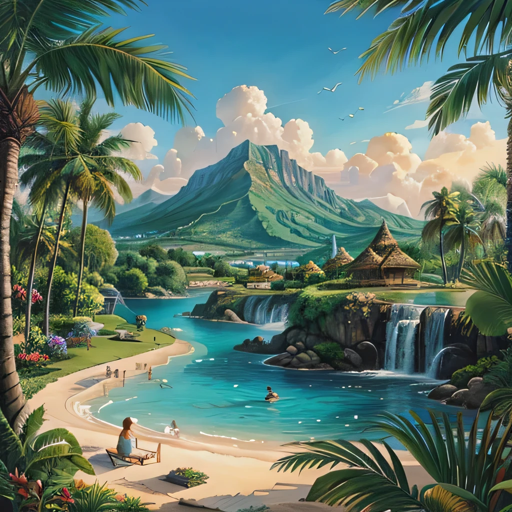 a paradise Landscape painting