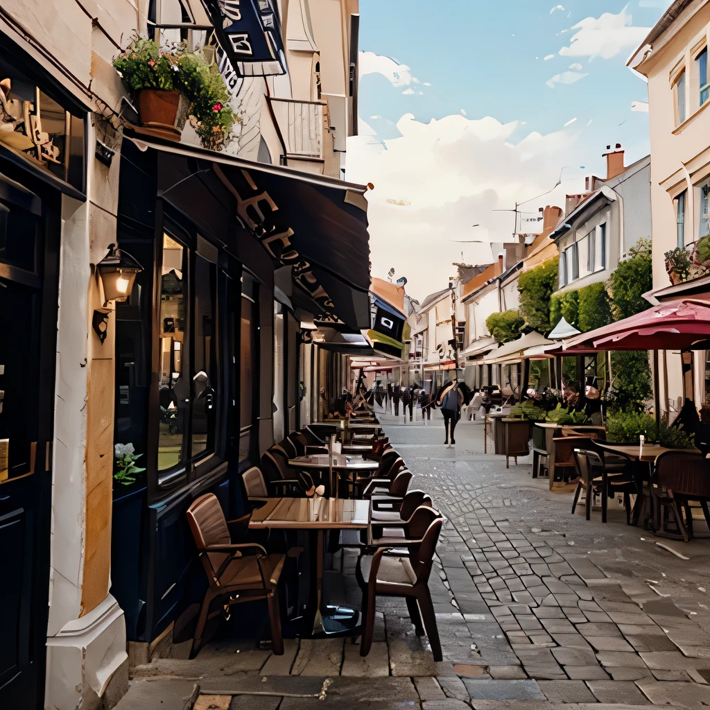 stylish cafe Landscape painting
