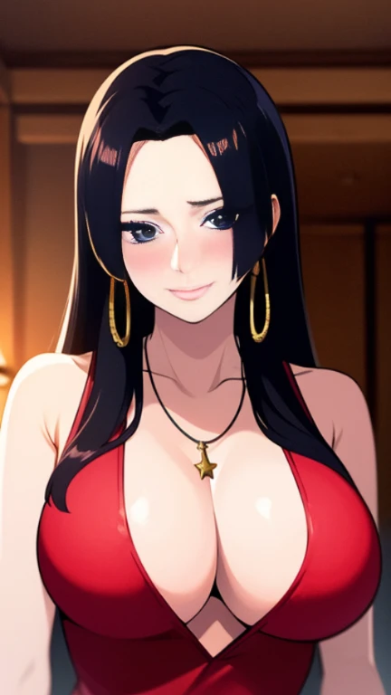 best quality, masterpiece, highres, 1girl,blush,(seductive smile:0.8),star-shaped pupils,china hanfu,hair ornament,necklace, jewelry,Beautiful face,upon_body, tyndall effect,photorealistic, dark studio, rim lighting, two tone lighting,(high detailed skin:1.2), 8k uhd, dslr, soft lighting, high quality, volumetric lighting, candid, Photograph, high resolution, 4k, 8k, Bokeh, (nsfw:1.5)
