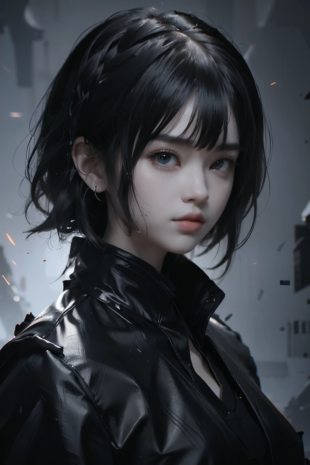 Game art,The best picture quality,Highest resolution,8K,((A bust photograph)),((Portrait)),((Head close-up:1.5)),(Rule of thirds),Unreal Engine 5 rendering works, (The Girl of the Future),(Female Warrior), 22岁少女,(Female hackers),(Rainbow hair),(Ancient Oriental hairstyle),(The pupils of the red eyes),(A beautiful eye full of detail),(Big breasts),(Eye shadow),优雅迷人,冷漠,((Anger)),(Future style silk combat suit combined with the characteristics of Chinese cheongsam,Joint Armor,There are exquisite Chinese patterns on the clothes,A flash of jewellery),赛博朋克人物,未来风格, 拍照姿势,城市背景,Movie lights,Ray tracing,Game CG,((3D Unreal Engine)),oc渲染反射纹