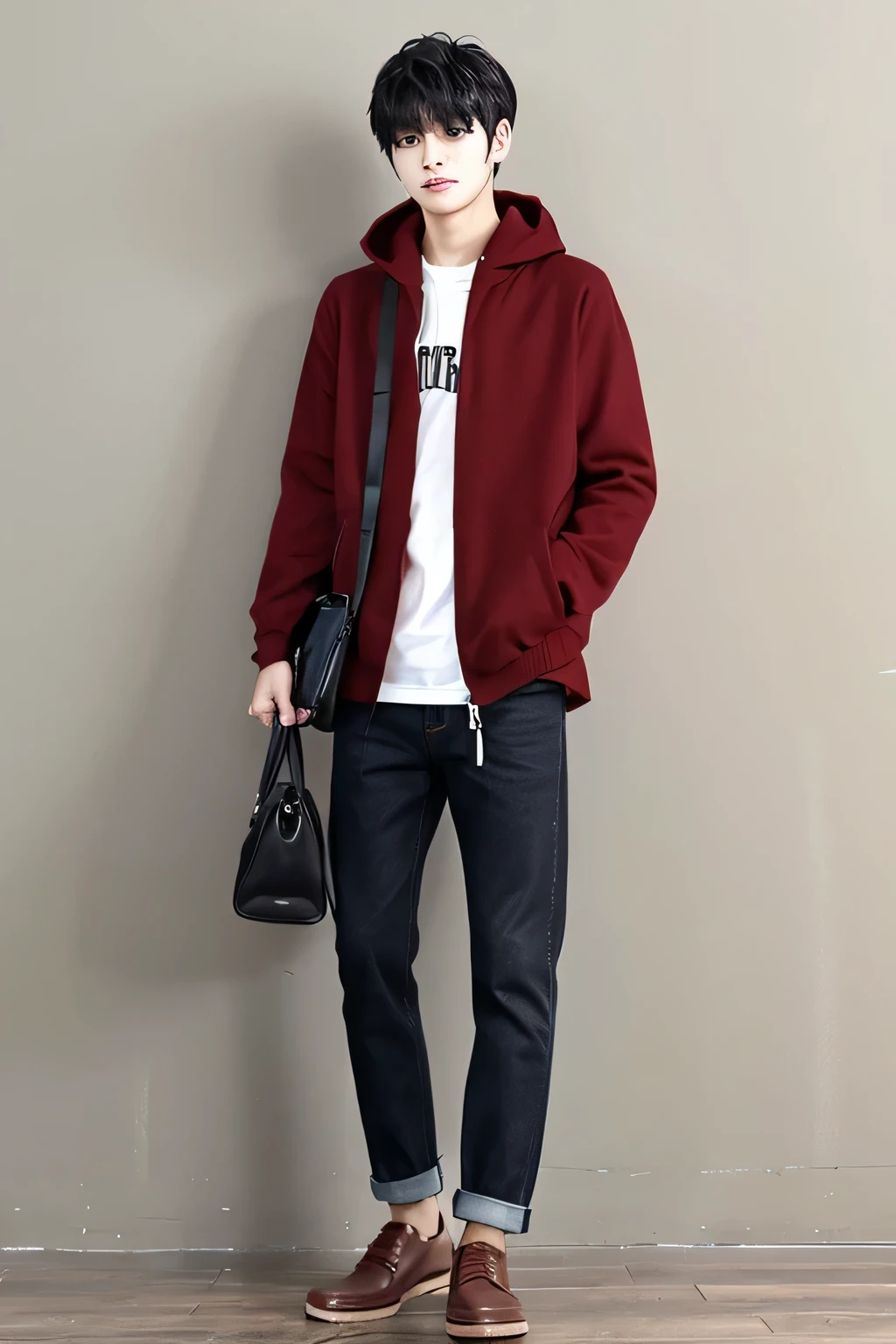 a handsome guy、style、anime、whole body、nice、fashion