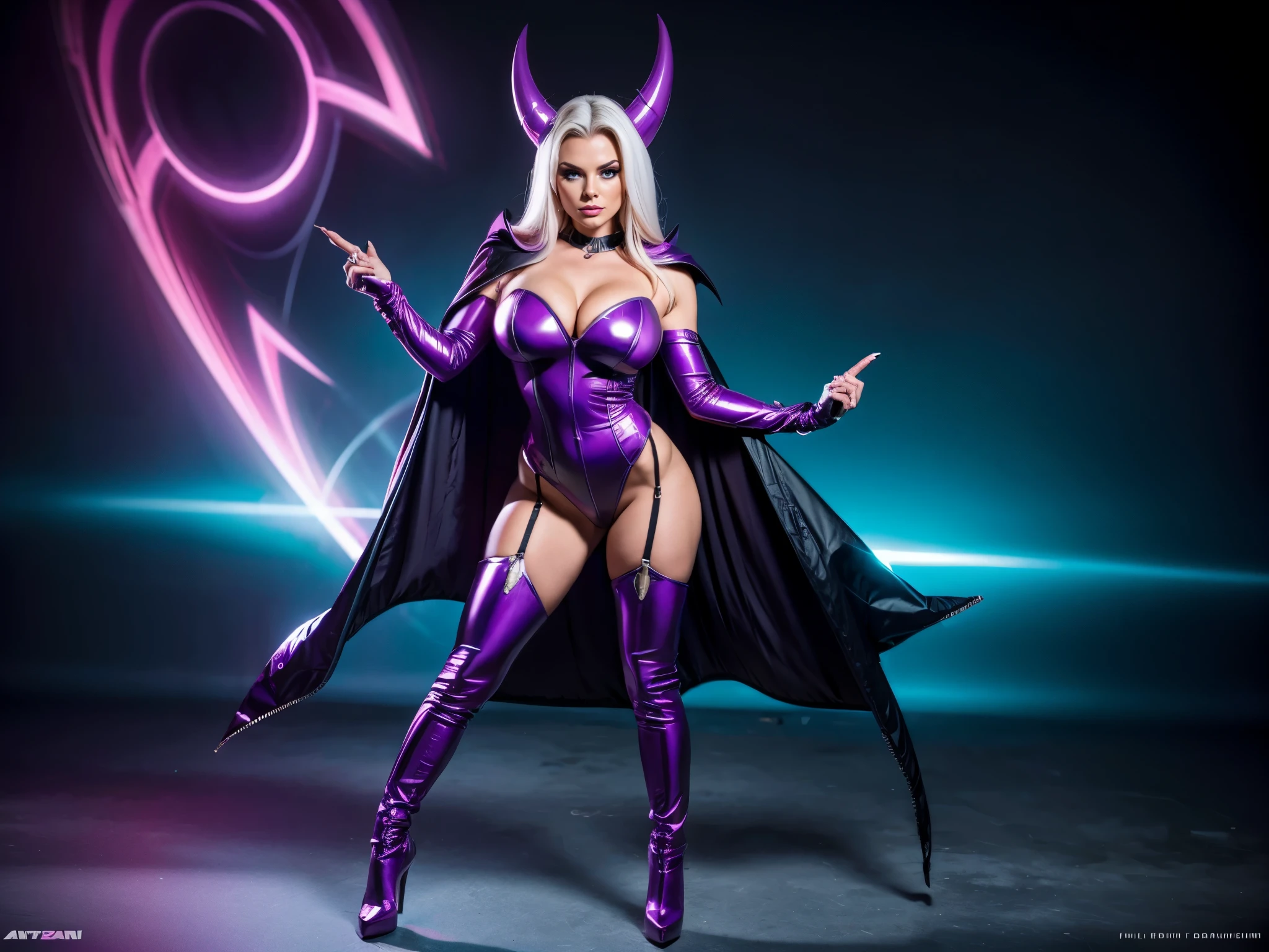 Supervillainess hypnotic bimbo, (full body:1.5)