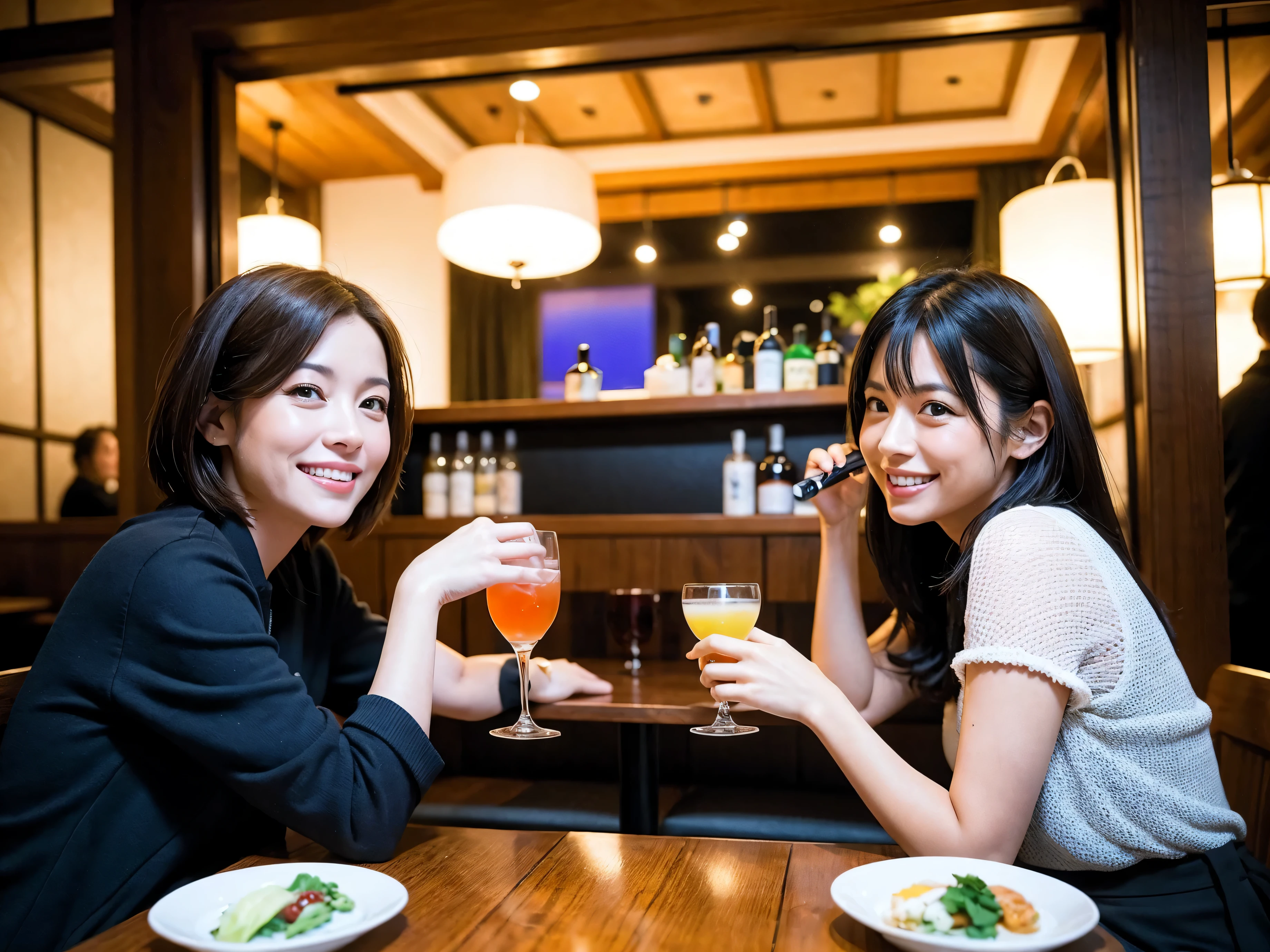 Detailed images that look like they were taken with a high-end camera、party、couple、banquet、Japanese sake、Shochu、hot sake、Japanese sakeファン、I love Japanese sake、because I&#39;thin、Women who drink alcohol、36 years old、38 years old、Colombia、Brazilian、Japanese、Dutch、German、Portuguese、Belgian、chiri、American、french、Spaniard、Italian、Indian、Englishman、Cut your hair short、brown hair、beautiful woman with glasses and cup、Japanese sakeグラスとワイングラスには清酒が入っています.、720m of Japanese sake、1.You can also see the 8L sake bottle...、There is also Choshi、adult woman in her 30s、Have a nice smile while enjoying a drink.、The location is a hotel restaurant..、You can see the beautiful night view of the city outside the window..、The floor is the 1st floor、In the background you can see a man and a woman enjoying alcohol...。