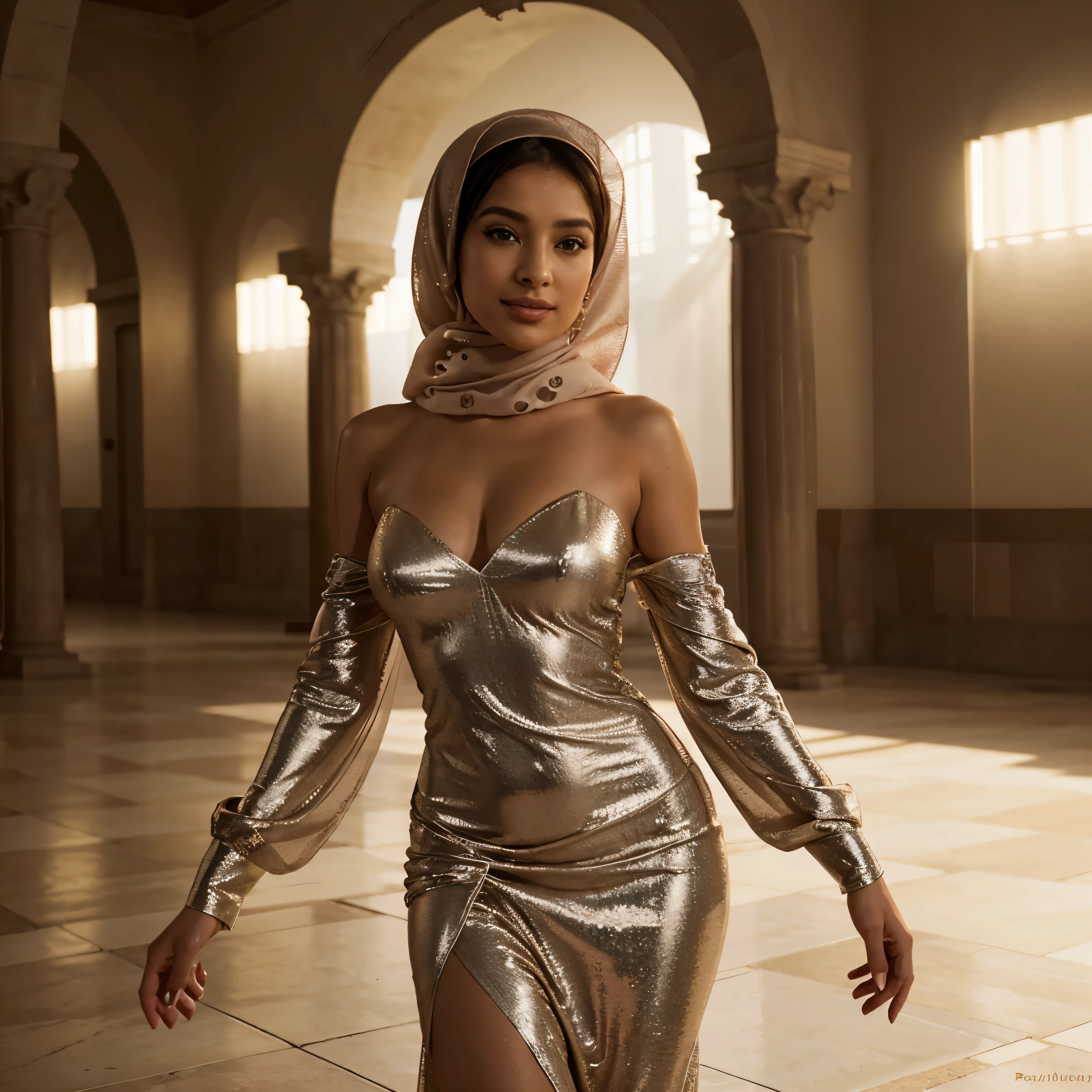 (Liza), (melhor qualidade), sexy, quente, magrelo, delgado, salto alto, Shy pose, Shy, hijab, apertado, joia, corpo todo, retrato, cores vibrantes, soft lighting, Feminine elegance, olhar sedutor, delicate features, maquiagem polida, traje elegante, confident expression, ethereal beauty, Elegante, postura graciosa, detalhes requintados, captivating presence, silhueta marcante, modern aesthetic, ambiente intimista, Atmosfera glamorosa, charme sofisticado, tez radiante, sorriso encantador, professional pquenteography, film composition, flawless complexion, Extravagant accessories, dynamic energy, artistic interpretation, captivating allure, Confident Balance, moda moderna, fashionista atraente, Seductive fascination.