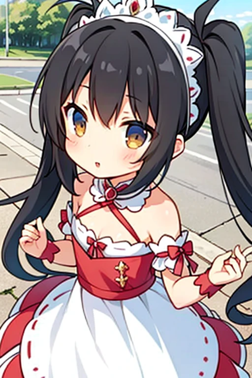 asian princess beautiful girl Black hair pigtails she wandered into wonderland