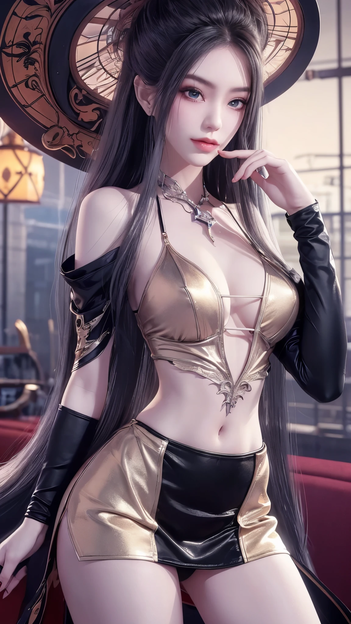 Close-up of a woman in a short skirt standing on a boat, Extremely detailed Artgerm, Murata and artgerm series, style art, Art style, Fashion trends, Beautiful and seductive anime woman, IG model | artistic sprout, Artistic germ style, 《Overwatch》Anna, like artjem