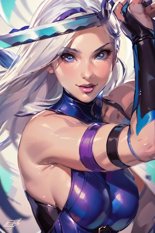 Psylocke en alta calidad, altamente realista, bien definida, una humana con cosplay, renderizar, diosa, hermosa chica natural, Un primer plano de una mujer con una espada en la mano, psylocke, personaje de videojuego katana zero, extremely detailed artistic germ, estilo artgerm, estilo artgerm, artgerm comic, Kate Bishop, Arte Artgerm, artgerm detallado, en estilo de artgerm, graphic artist artgerm, germen de arte de tendencia