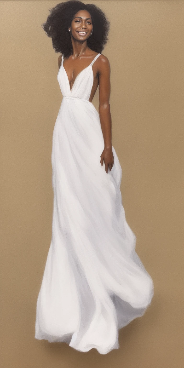 Best quality, best definition, best art, artwork, beautiful, painting, white hair, long white hair, perfect hair, long hair, perfect skin, black skin, brown skin, black skin, dress, long white dress, white dress, greek goddess dress, full body, whole body.