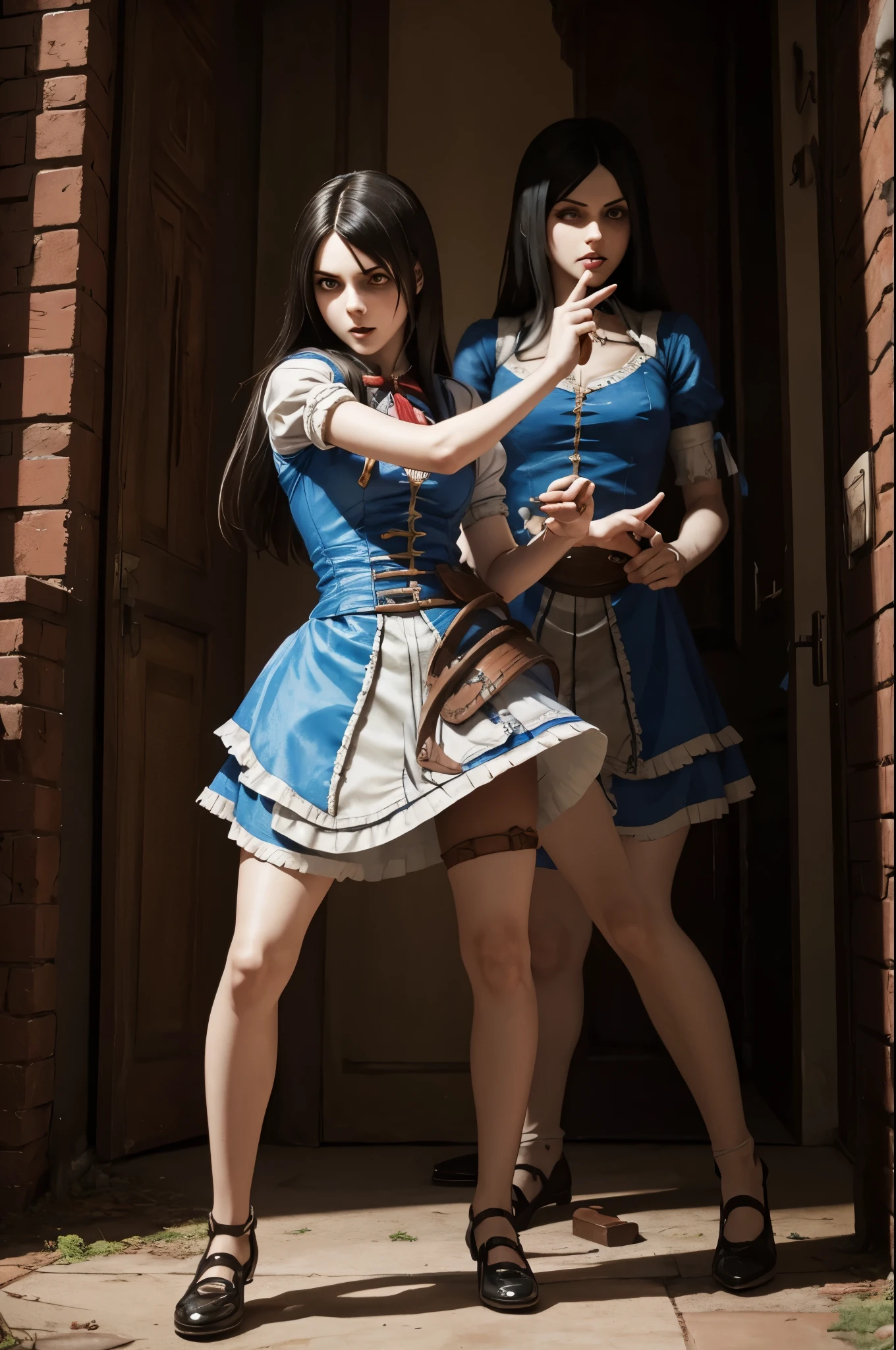 nasty alice from madness returns, full body, unexpected shot, caught play with herself