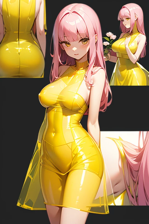 {{{{masterpiece}}}}, {{{super detailed}}}, {{{High resolution}}}, {{excellent anatomy}}, (((highest quality))), ((very delicate and beautiful)), {{very detailed and delicate}}, {8k cg wallpaper},((詳細なpalaceの背景))、extremely detailed, solo, perfect face, pretty face, highly detailed face,(muste piece), (best quality)、One female、best style、beautiful woman、The most beautiful woman in the world、(((yellow transparent dress:1.5))),((big breasts))、((palace))、(((long pink hair)))