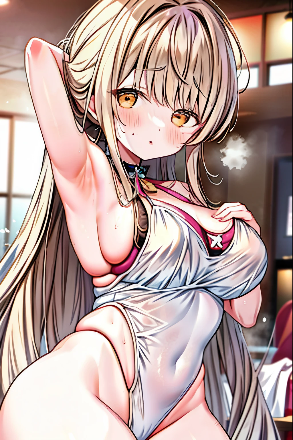 Mahiru shiina, thight thick, armpit, medium breast, swimsuit