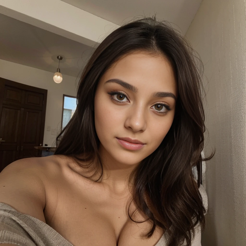 Selfie sexy d'une brune Arab avec un beau visage.