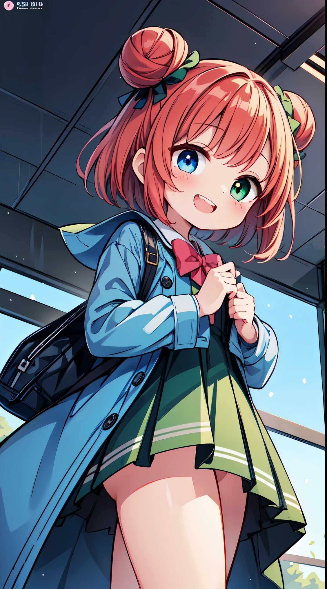 (super fine illustration:1.2),(masterpiece, 8k), (best quality, high quality:1.4), perfect anatomy, hyper detailed, ultra detailed,masterpiece background,beautiful detailed background, v8k wallpaper,perfect design,award-winning art,atmospheric,,


BREAK, BREAK,  1 beautiful girl, (kawaii:1.5), (Chibi: 0.8), (kawaii: 1.5), (: 0.5), (7 years old girl), BREAK(Red hair, short-hair,Two buns hair:1.4),(:D,grin:1.3),( Heterochromia,The blue eyes,The green eyes, Eye Highlights,The first hyperfine stars:1.45), star the eye silhouette thick eyelashes, naked  double eyelids:1.2),(de pele branca), (The best smile,:D:1.45),

BREAK, school uniform, blazer style,
classroom, sunset sky, back lighting,
late, mid,

BREAK,wakame,wakame,wakame,(looking up,from below:1.5) 



BREAK,(Blurry background:1.3),(absurderes, hight resolution, Super Detail Art),cel shading,Clear Color, Lonely optical effect, Beautiful pictures, Bright glow, mystic atmosphere,(Close-up of girl:0.7), Mystical light particle effect,manga influence, clean line drawings, 
