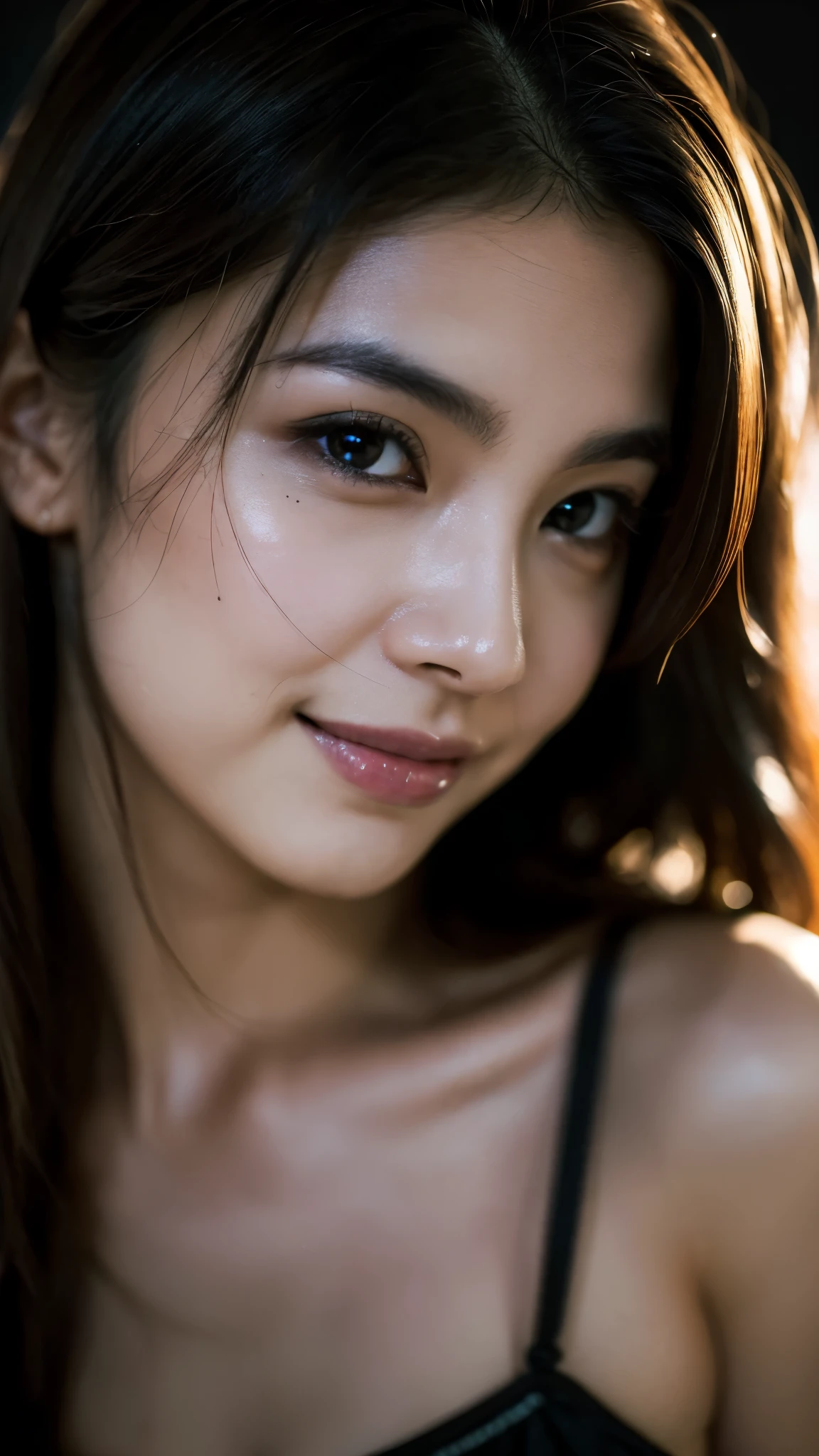 highest quality, epic realistic, ((in the pitch black darkness :1.4)), ((portrait:1.5)),(background: dark ) high contrast ,glorious picture, lowest lux, lighting face, she's comfortable, wearing pirate clothes, looks incredible, (8k, Raw photo, Highest quality),(epic realistic:1.5), a woman, face,(detailed eyes:0.8),(looking at the camera:1.4), (Highest quality), ( high contrast, deep shadows),Intricate details,cinematic,((skin:1.4)), (long dark hair:1.3), long hair, messy ,(Hdr:1.5),Detailed, colors, Superior quality, Masterpiece, Raw Photo (20-year-old, looking at viewer), beautiful, (wearing underwear,), perfect, natural, perfect composition, portrait, perfect face, smiling expression, Captivating eyes, Bright details, Tight lips, (High Skin Detail),, (blue tint: 0.6), (sale: 0.8), (bloody: 0.7), Key lighting , (backlight: 0.5), Medium depth of field, Canon 5d, 50mm lens, f/4 apertures, (Ultra-detailed, Complex detail), sharp focus, soft colors, 8k, Absurd, 80mm, dark background, photography, smiling, pinay, filipina, medium boobs,