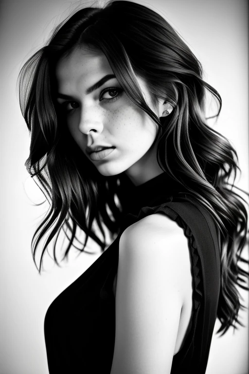 (a cute girl in a dramatic pose, 20 years old, small tits, skinny:1.1), nsfw, (best quality, high quality, photograph, hyperrealism, masterpiece, 8k:1.3), german, burly, medium blonde pixie cut, legskin, dark skin, freckles skin, sad, (low-key lighting, dramatic shadows and subtle highlights:1.1), adding mystery and sensuality, trending on trending on artsy, concept art, (shot by helmut newton:1.1), rule of thirds, black and white, modern, shot from side, sedicive pose