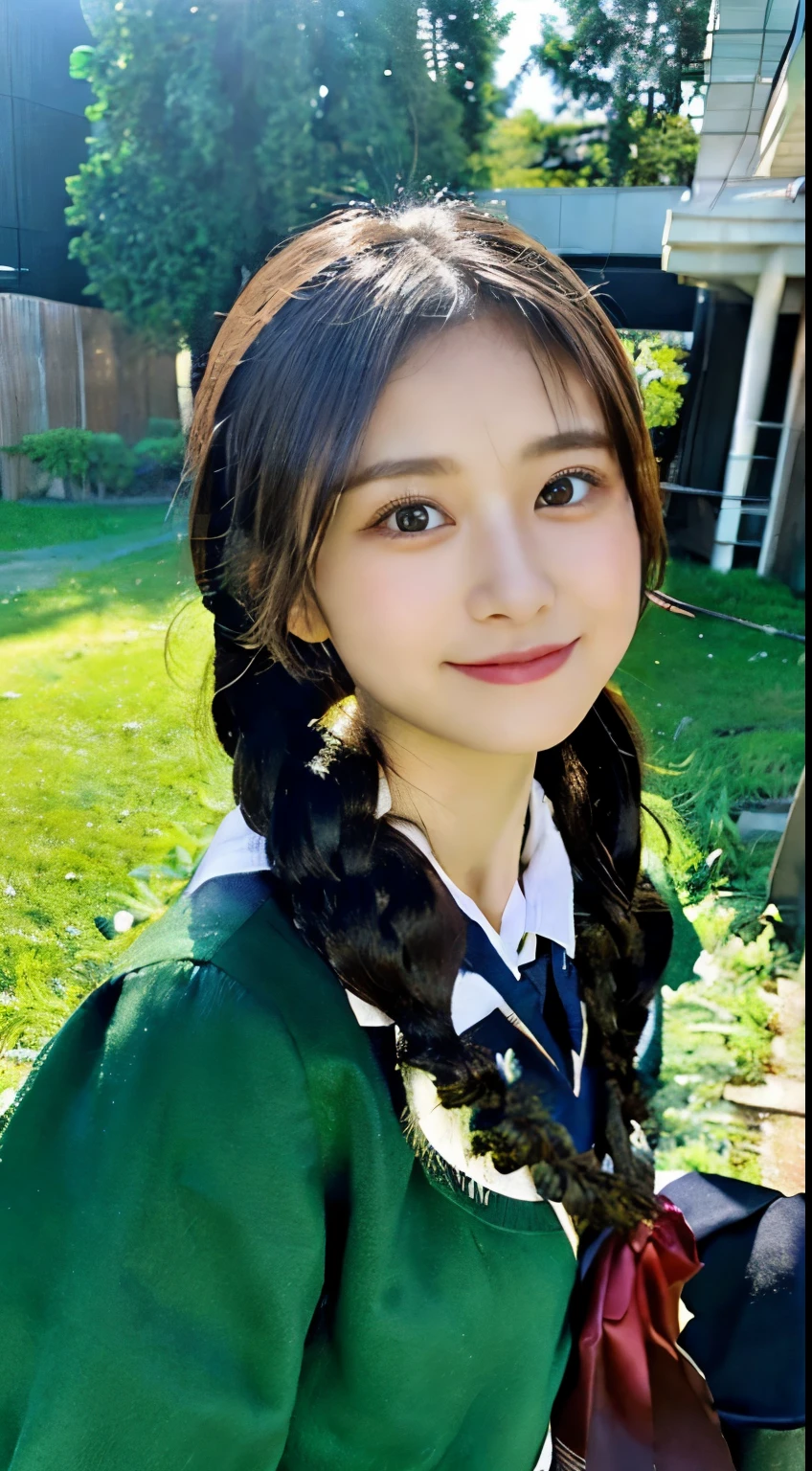 (ultra-detailed,masterpiece,best quality:1.3),
black hair,( braid:1.1), twin tails,light black eyes ,large eyes,(teens:1.2) ,medium breasts ,(cute:1.2) girl , beautiful hair,shine eyes ,smile,happy,
cardigan,miniskirt,(school uniform:1.1),sitting,
BREAK
(green Beautiful grassland:1.2),(starry sky:1.1),Beautiful sky,(aurora:1.1),(ultra-detailed background:1.2),clear,Vibrant colors,(Crystal of snow:1.1),
extremely detailed face and eyes, 