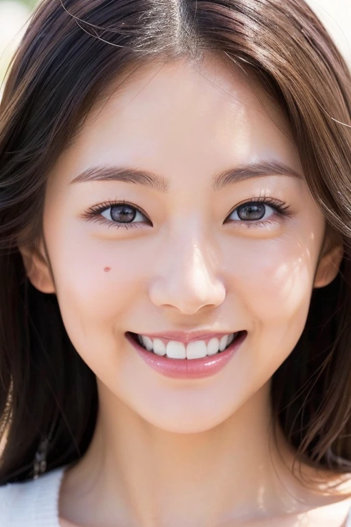 Japanese beauty、best quality,photorealistichigh-resolution,cute woman,beautiful detailed eyes,beautiful detailed lips,smiling,laughing,cute type,enjoy,Joyful smile,magic moment,looking at the camera、Delicate system、happy look、dimples that stand out
