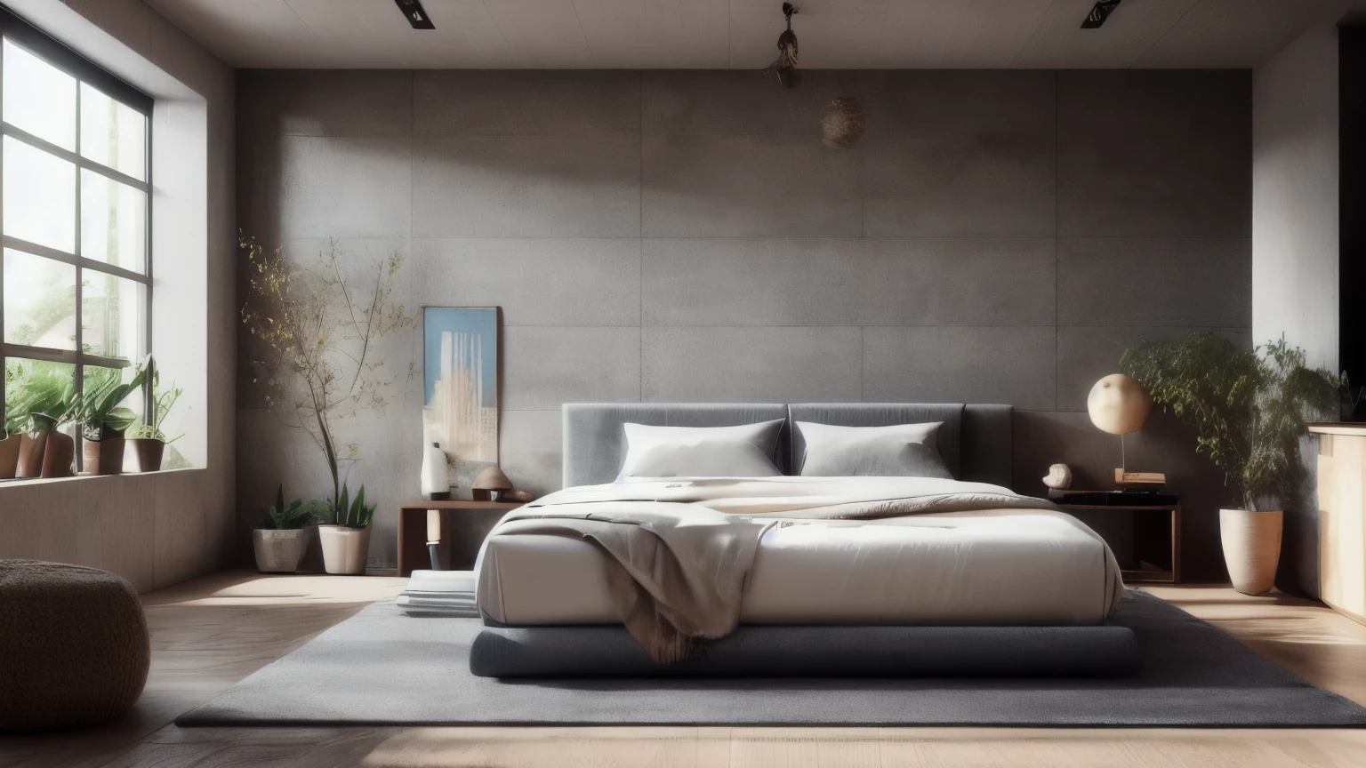 hyper ultra realistic photographs full body of Bed with blue pillow and coverlet near fireplace. Loft interior design of modern bedroom with brick wall. ratio 16:9, 4k, 8k resolution, High quality photo, high detailed, imagesharp focus, Cinematic lighting,hyperdetailed & Unreal engine, detail, realism, photography,cinematography, camera NIKON, lens NIKKOR flagship, masterpiece. hyper-maximalism, ultradetailed photorealistic, light skin imperfections, final render, vray