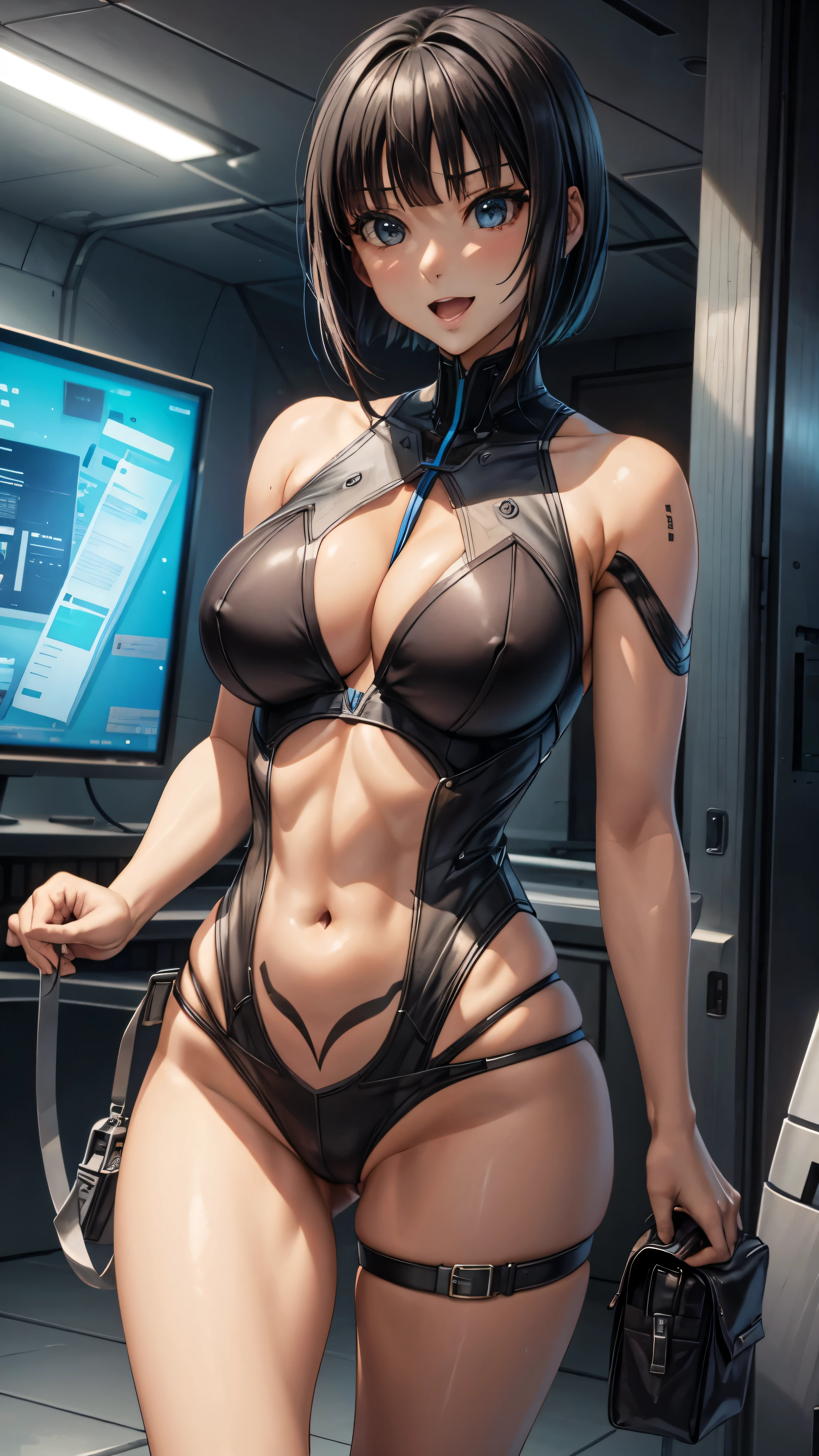 A woman with long black hair and a woman with short blonde hair,20-year-old,,city,night,white tight miniskirt bodysuit,(Harada Makoto),open mouth smile((See-through)),