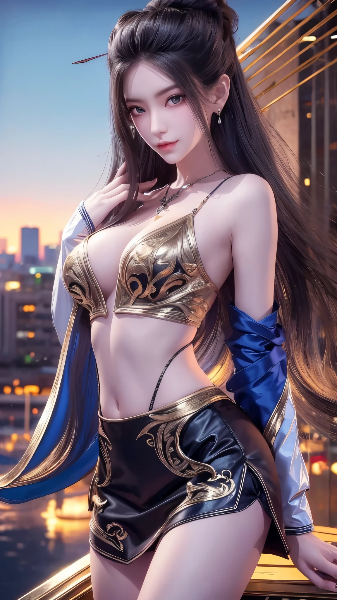 Close-up of a woman in a short skirt standing on a boat, Extremely detailed Artgerm, Murata and artgerm series, style art, Art style, Fashion trends, Beautiful and seductive anime woman, IG model | artistic sprout, Artistic germ style, 《Overwatch》Anna, like artjem