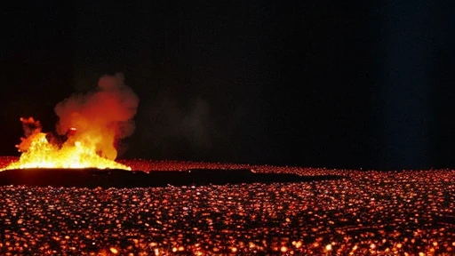 UHD image quality, The background is hell、Not Earth, lava, Dark sky, there is a devil, With Japan people、There are three men who are politicians., Man is wearing a suit