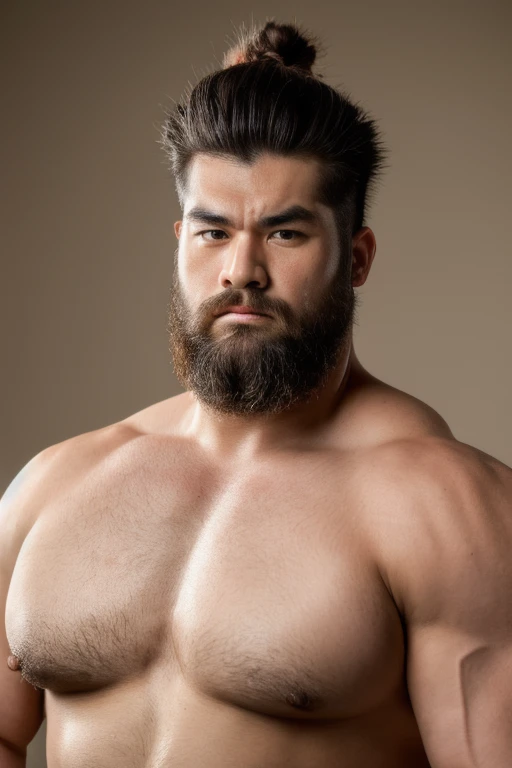 8k, best quality, masterpiece, realistic, ultra detail, photo realistic, Increase quality,
a photo of very muscular japanese sumo, voluminous mass, beard, detailed hairy chest, tan skin,