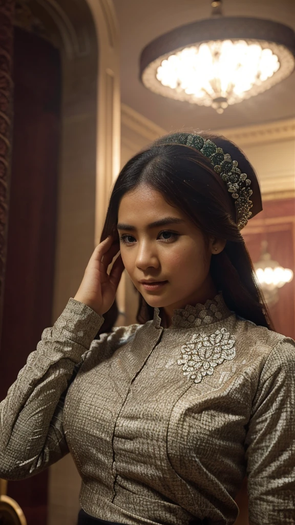 young intricate woman in royal palace, art by Ivan Aivazovsky, wide angle lens f/2.8, ultra insane high resolution intricate textures, texture indentation, perfect perspective, perfect geometry, ultra insane ambient lighting, ultra insane ambient shadows, luminism, ultra detailed busy background, tessellation, maximalism, perfectionism, IPA Award wining masterpiece,