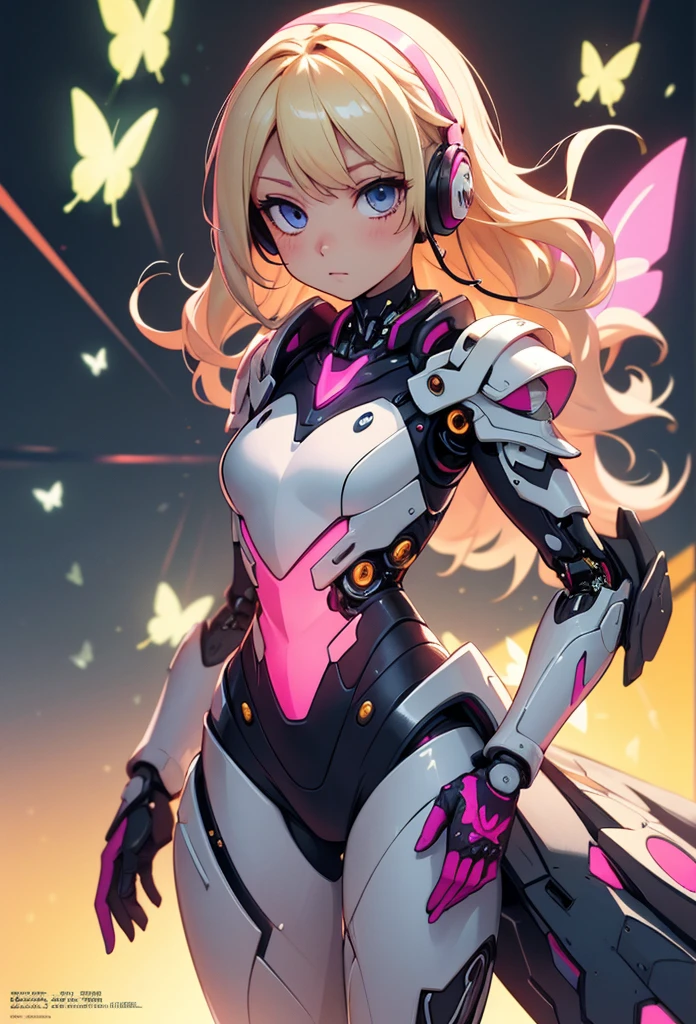 ((Highly accurate drawing in every detail)Extremely precise depiction)[High resolution],(detailed illustrations,とてもfineで緻密な描画,Delicate drawn lines with tempo,Realistic texture expression),[color traced main line],[labo],[[HENTAI]] ANIME (CYBERGirl anime Beauty  Cyborg[wavy hair (platinum blonde)]),([Butterfly wings] Magenta-pink Papillon cybernean armor [Aurora Armor] Fuselage only transparent material) Cyber Headset,(cybernetic [clear lenticular iris]),(intricate and beautiful decoration [Dense detail]),(Fine and beautiful skin expression [transparency]),[完璧な目のdetailed (Beautifully detailed iris)(Eyes like deep jewels)],(eyes light[Pinpoint lighting for the eyes]),[long and beautiful eyelashes],[precisely drawn hair [美しく艷やかな髪のdetailed]],(完璧な手のdetailed [Beautiful fingers with no damage [beautiful nails]]),(perfect anatomy(perfectly balanced proportions))[[full body portrait]],[[Design built to the highest level]][ideal color coordination(Accurate simulation of light and material interactions)],([Precision Detail](detailed,高fine)),[Visual art that tells a story],((highest quality)fine[[High density drawing]])[FHD].