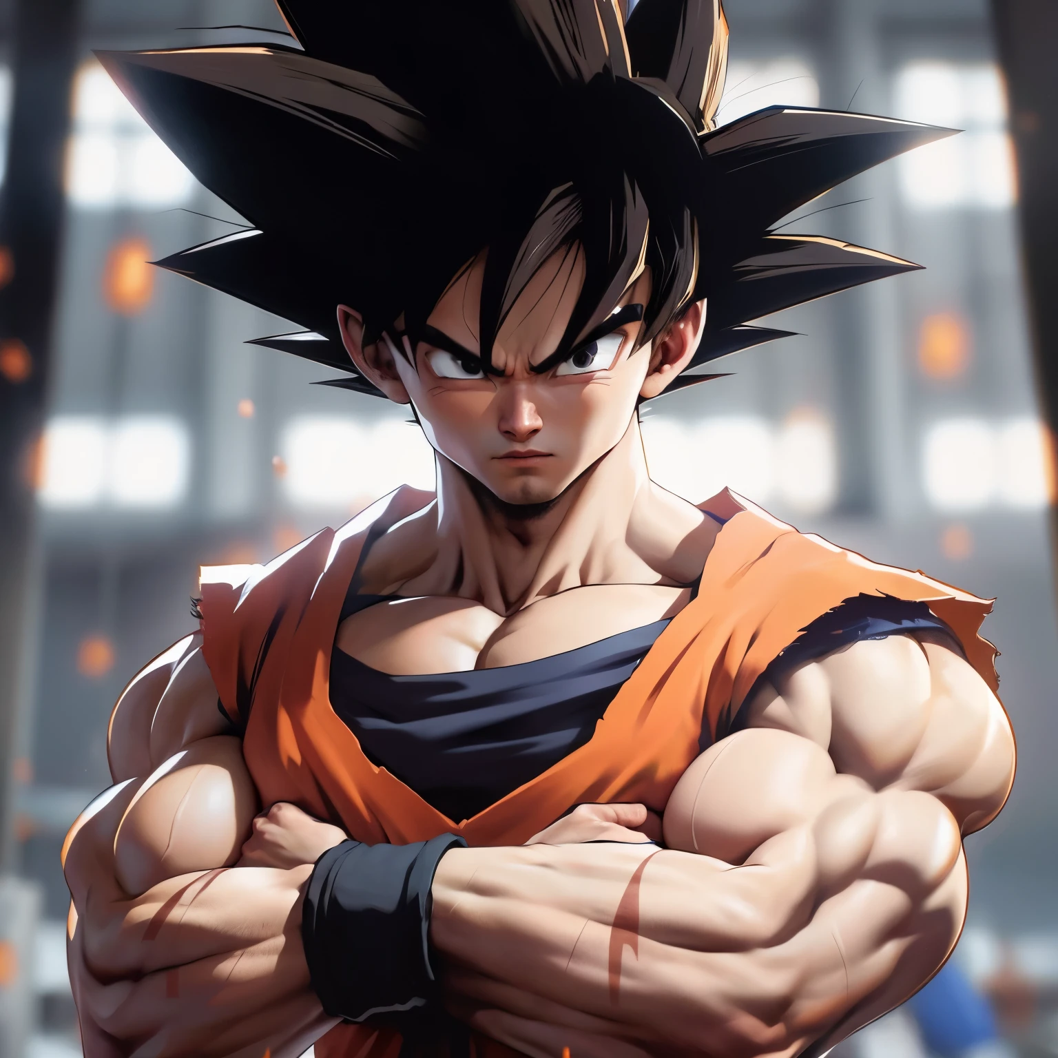 Hyperrealistic version of Goku, hyperdetailed, 8k, hyperrealistic