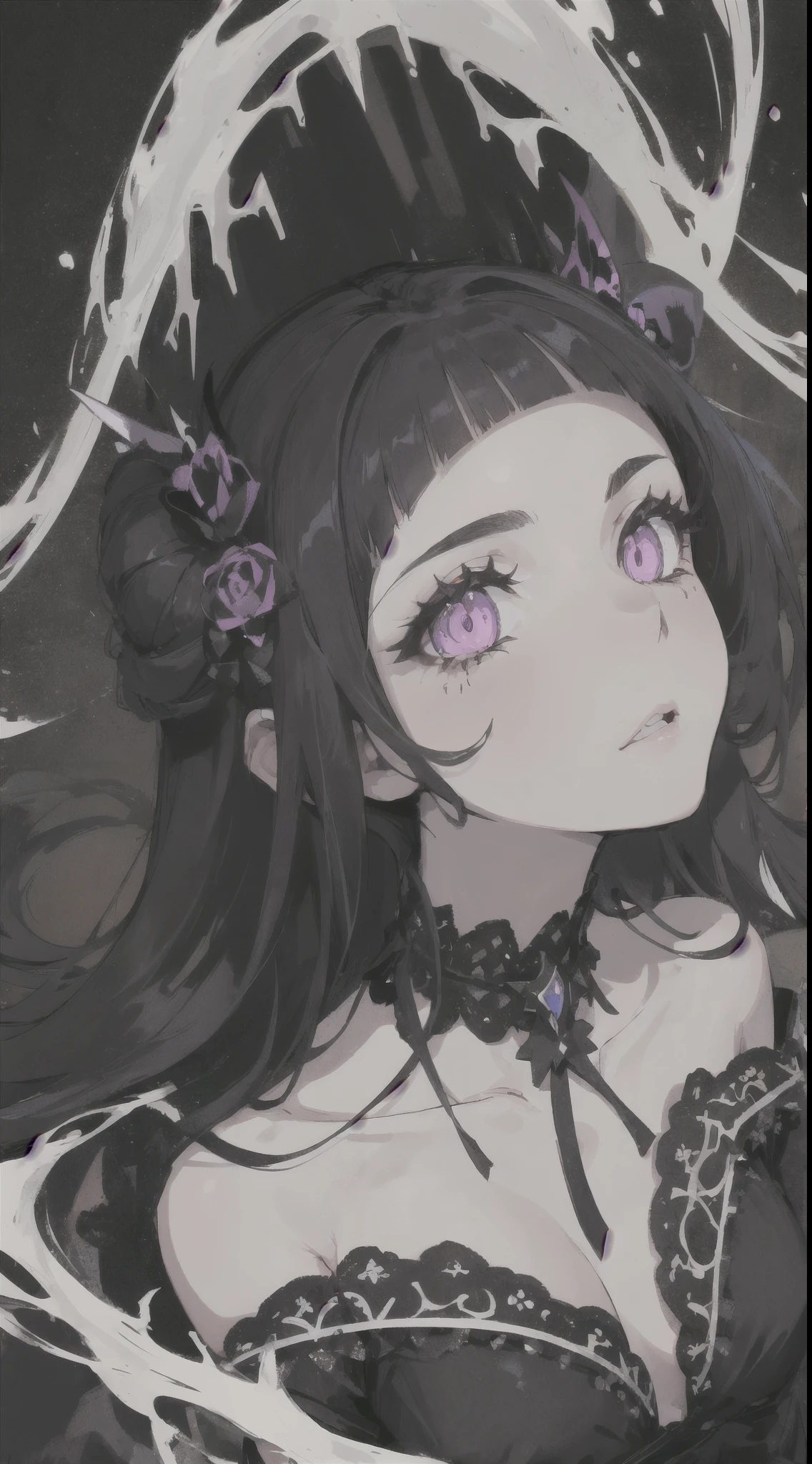 deep dark night, scary, skeletons everywhere, perfect face, detailed face, dark black tight dress, detailed, colorful, dark atmosphere, hd, hdr, masterpiece