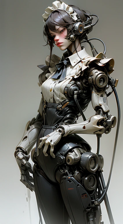 maid, like a robot, broken, realistic