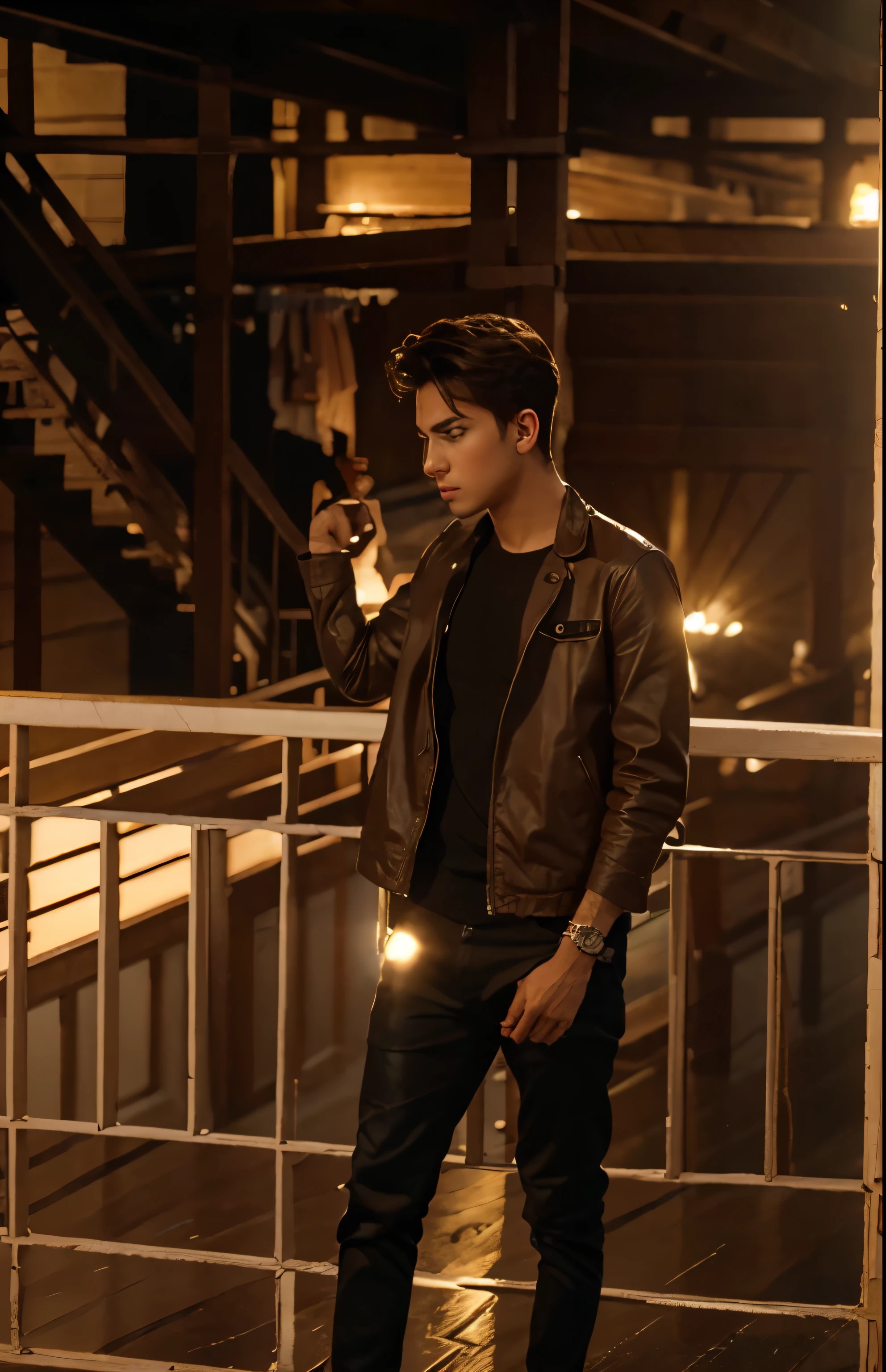 ((best quality)), ((masterpiece)), (detailed), stylish boy, change background, cinematic