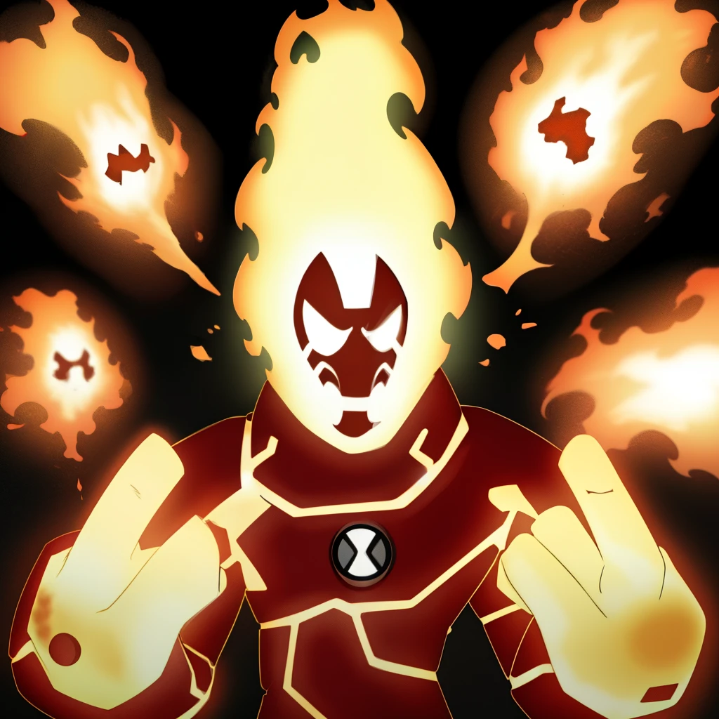 Heat explosion,, angry expression,obra de arte, melhor qualidade