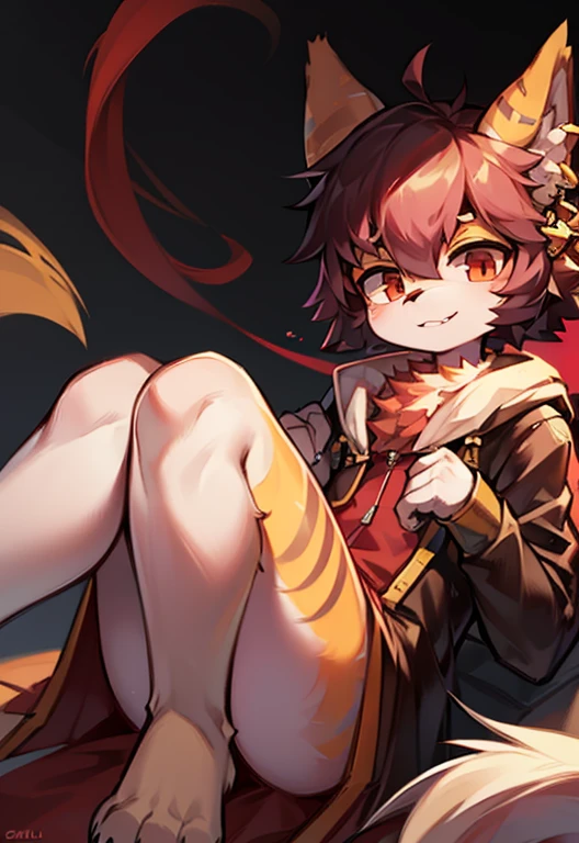 best quality, masterpiece, high resolution, no clothes are worn，Gray furry young lady