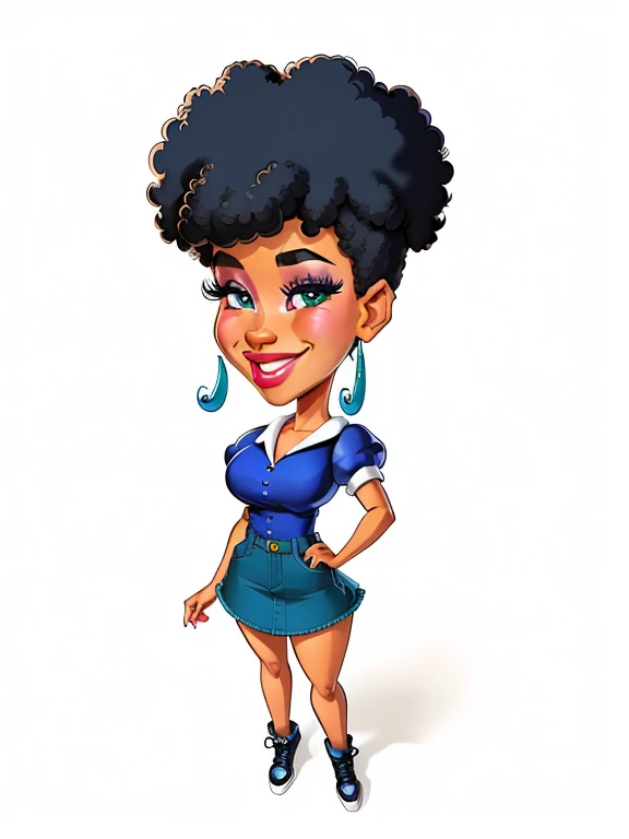 desenho de uma mulher com um cabelo afro muito grande, em estilo cartoon, cartoon style illustration, caricatura, arte dos desenhos animadosstyle, retrato de desenho animado, arte dos desenhos animados style, imagem de desenho animado, estilo caricatural, cartoon illustration, Personagem de desenho animado, colorful illustration, estilo de vetor de desenho animado, arte dos desenhos animados, jovem afro-americana, Caricature illustration, retrato salgueiro ferreiro, mulher afro-americana, official illustration