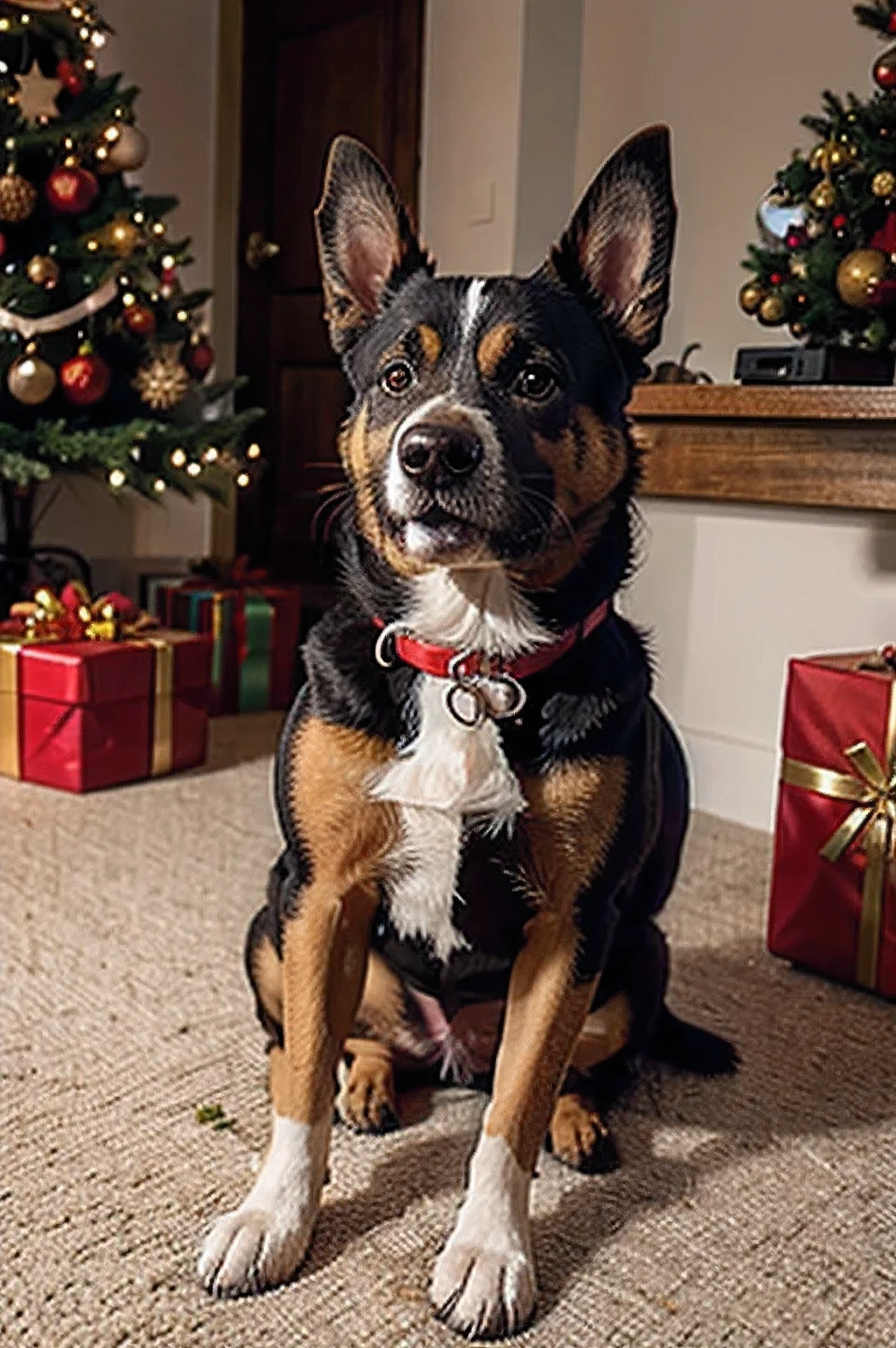 Animated dog celebrating cristmas