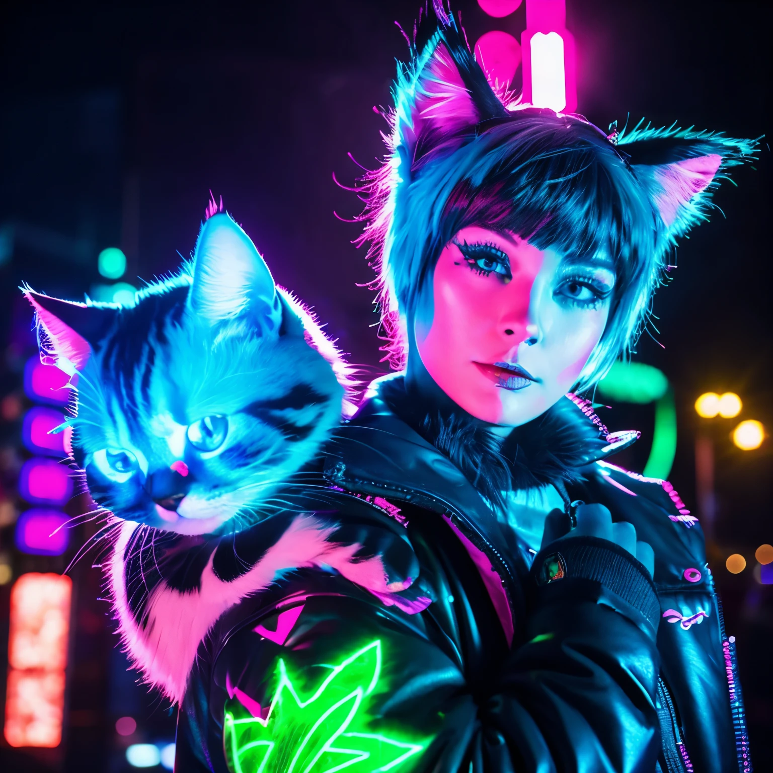 neon cat