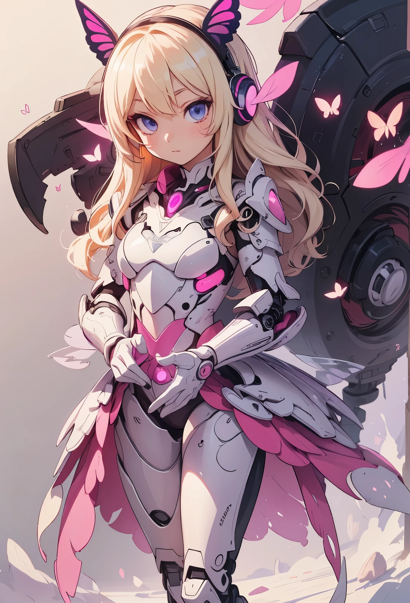 ((Highly accurate drawing in every detail)Extremely precise depiction)[High resolution],(detailed illustrations,とてもfineで緻密な描画,Delicate drawn lines with tempo,Realistic texture expression),[color traced main line],[labo],[[HENTAI]] ANIME (CYBERGirl anime Beauty 13 years old Cyborg[wavy hair (platinum blonde)]),([Butterfly wings] Magenta-pink Papillon cybernean armor [Aurora Armor] Fuselage only transparent material) Cyber Headset,(cybernetic [clear lenticular iris]),(intricate and beautiful decoration [Dense detail]),(Fine and beautiful skin expression [transparency]),[完璧な目のdetailed (Beautifully detailed iris)(Eyes like deep jewels)],(eyes light[Pinpoint lighting for the eyes]),[long and beautiful eyelashes],[precisely drawn hair [美しく艷やかな髪のdetailed]],(完璧な手のdetailed [Beautiful fingers with no damage [beautiful nails]]),(perfect anatomy(perfectly balanced proportions))[[full body portrait]],[[Design built to the highest level]][ideal color coordination(Accurate simulation of light and material interactions)],([Precision Detail](detailed,高fine)),[Visual art that tells a story],((highest quality)fine[[High density drawing]])[FHD].