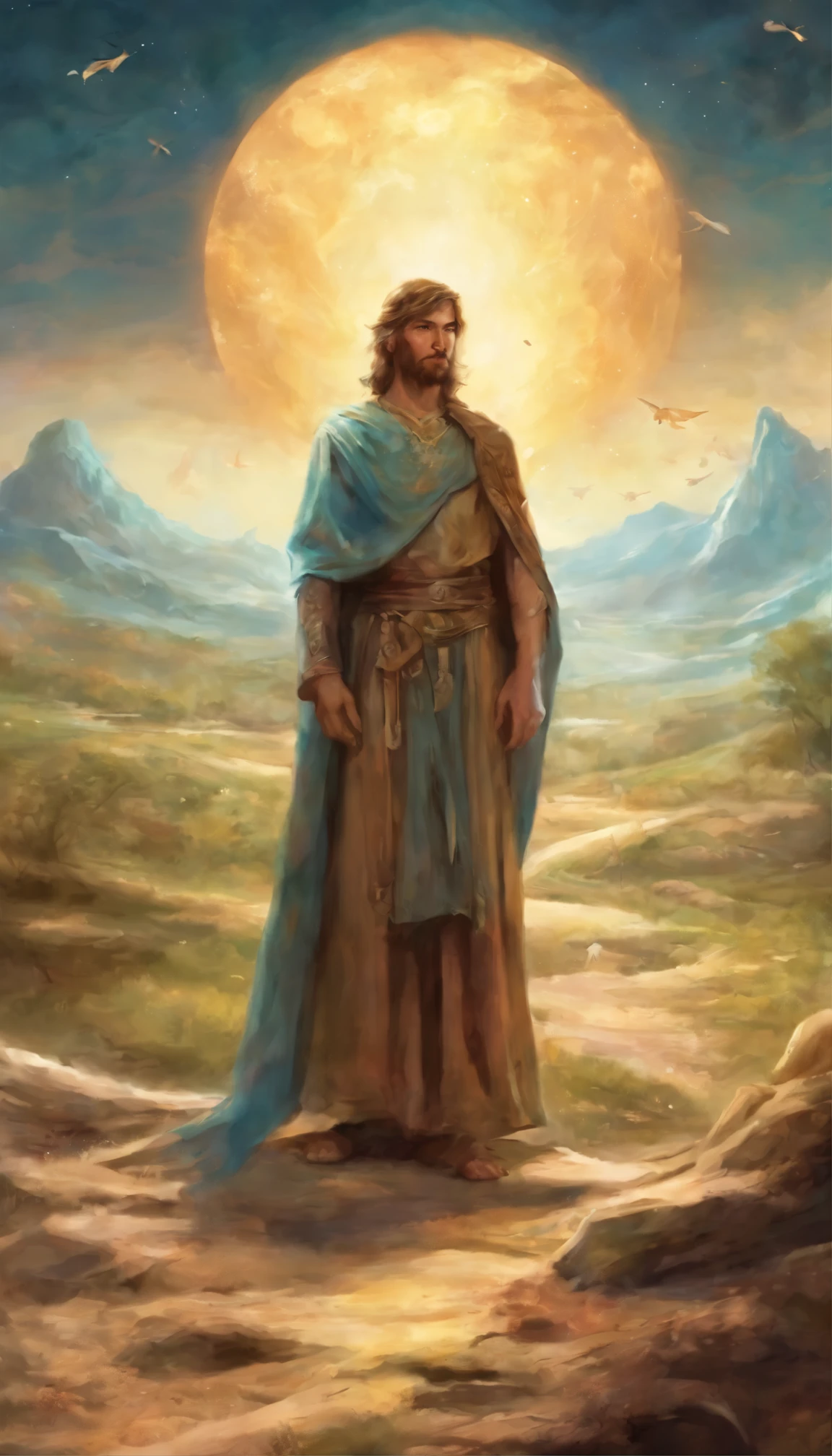 They are young man who are standing in the dirt, Joseph, biblical art, biblical photo, epic biblical representation, reassuring, biblical illustration, biblical image, amazing detail, realistic depiction, biblical art style