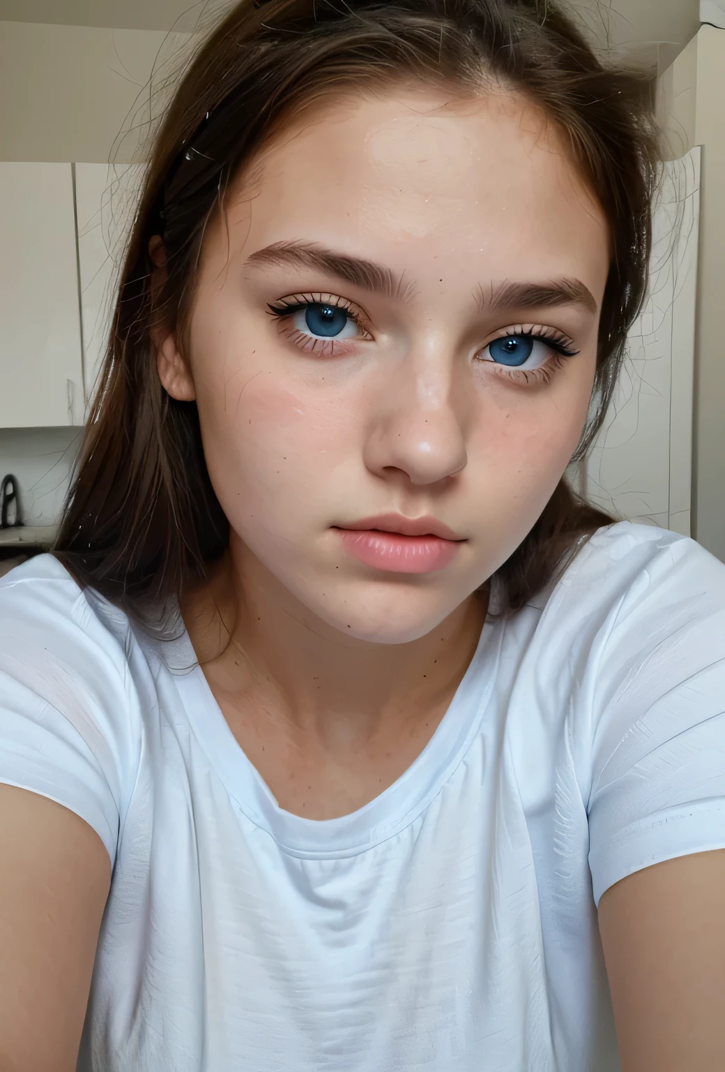 Scarlett ryder,  blue eyes, 17 ylfie, white clothes