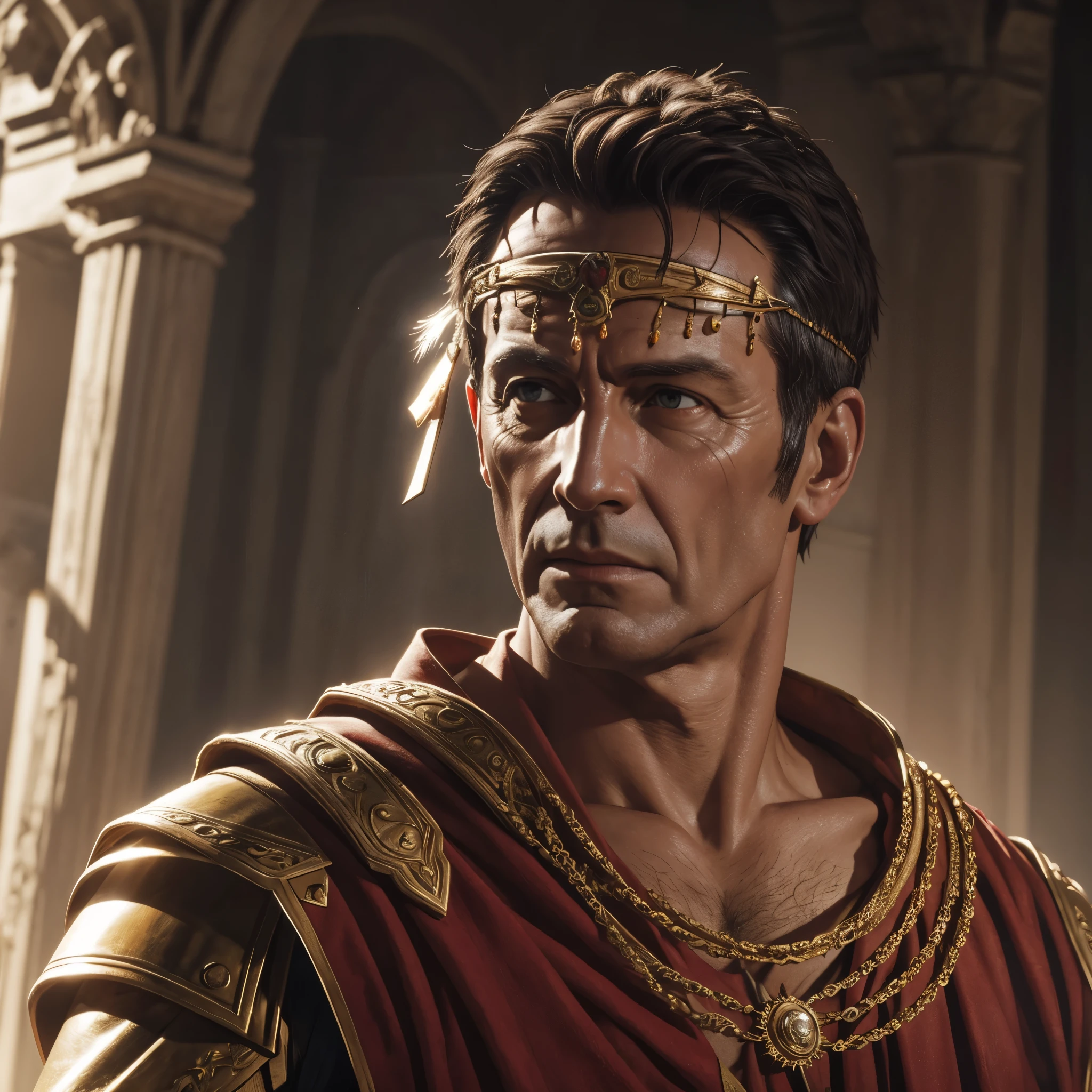 Create the ultra-realistic image of Julius Caesar