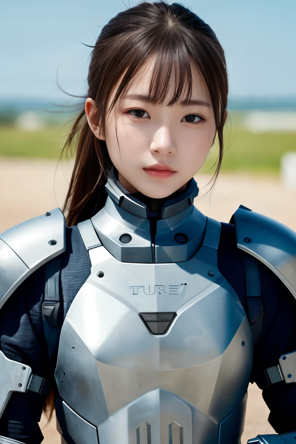 1 girl、Armored Suit、near future、 (best quality: 1.1)、(highly detailed skin), (best quality:1.0), (ultra high resolution:1.0) ,(realistic photo:1.0), (Super detailed:1.0), (8K, Raw photo:1.1),