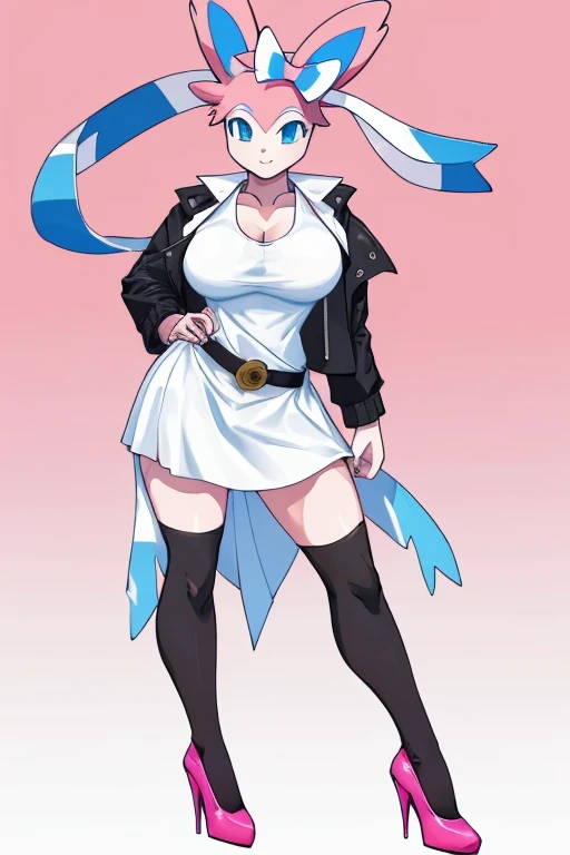 (​masterpiece、top-quality:1.2)、1girl in、独奏、sabrina、huge breast, A pokémon、length hair、purple color hair、bluntbangs、red eyes、Red Sweater Dress、(white glove:1.2)、Black sash、(Black Leggings:1.1)、(body suit:1.1)、((pantyhose))、(thigh high boots)、simple background, pkmnClair, ponytail, earrings, choker, cape, blue bodysuit, blue boots, bw1elesa, blonde hair, short hair, headphones, cables, choker, cleavage, black and yellow dress, short dress, clothing cutout, navel cutout, sleeveless, pantyhose