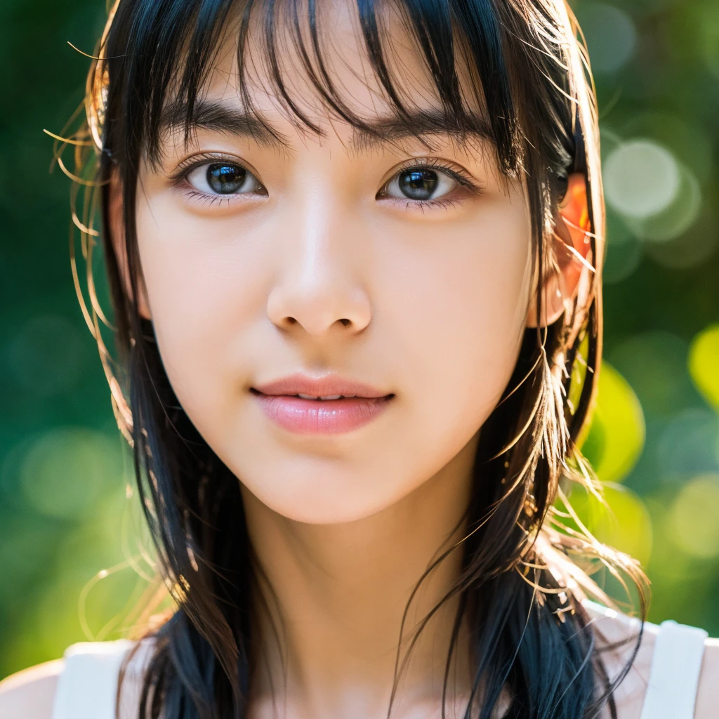 highest resolution, 8K, beautiful japanese girl, realistic skin feel, black hair, fair skin, Elevated nose, charming eyes, lightly dressed, whole body, 