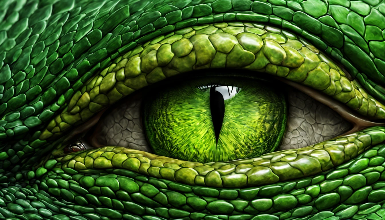 there is a close up of a green eye of a dragon, reptile eyes, one reptilian eye, reptilian eyes, dragon eyes, dragon eye, reptile face, highly realistic digital art, ultra-detailed digital art, predator eyes, ultradetailed digital art, reptile, hyperrealistic fantasy art, hyperrealistic digital art, ultra realistic digital art